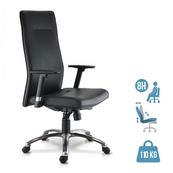 Fauteuil de bureau RACER DIRECTION - accoudoirs réglables - cuir noir
