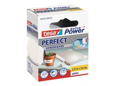 Tesa extra Power Perfect - Ruban adhésif en toile - 38 mm x 2.75 m - blanc