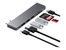 Satechi Pro Hub Slim - Hub 7 ports - USB-C x 2 - HDMI - pour Apple MacBook Air à partir de 2018 - gris 
