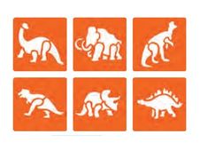 Graine Creative - lot de 6 pochoirs - animaux préhistoriques