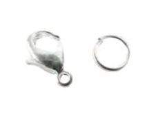 Graine Creative - lot de 4 fermoirs mousqueton - 1.2 cm - argent 