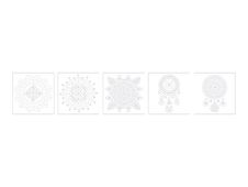 Graine Creative Slow & Art - lot de 5 cartes à décorer - mandala  blanc