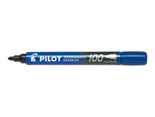 Pilot 100 - Marqueur permanent - pointe ogive - bleu