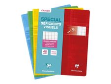 Clairefontaine - Cahier pour déficients visuels - 17 x 22 cm - 48 pages - grands carreaux noirs agrandis - disponible dans différentes couleurs