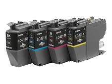 Brother LC421 - pack de 4 - noir, jaune, cyan, magenta - cartouche d'encre originale