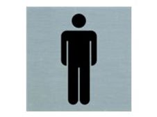 Pickup - Plaque de signalisation -  80 x 80 mm - autocollant - toilettes pour hommes