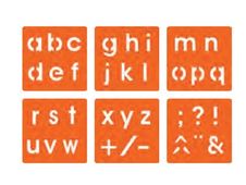 Graine Creative - lot de 6 pochoirs - lettres minuscules, ponctuation