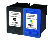 Cartouche compatible HP 21/22 - pack de 2 - noir, cyan, magenta, jaune - Uprint