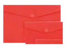 Wonday - Pochette polypro à scratch - 23,7 x 33,3 cm - Rouge semi-transparent