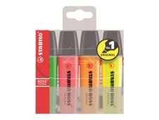 STABILO BOSS ORIGINAL - Pack de 4 surligneurs - orange, jaune, vert, rose