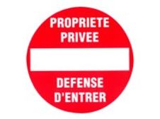 Pickup - Plaque de signalisation ronde - 180 mm (diamêtre) - défense d'entrer