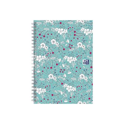 3020120113357-Oxford Floral - Carnet de notes à spirale - A5 - 120 pages - ligné-Avant-2