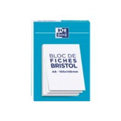 3020120183763-Oxford REVISION 2.0 - Pack de 30 Fiches Bristol Scribzee - A6 - petits carreaux - non perfo-Angle gauche-0