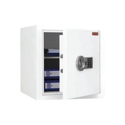 3700092258828-Reskal SB300EL - Coffre-fort à valeur assurable 24L - à code - acier blanc-Angle gauche-0