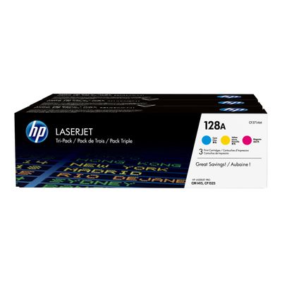 0887111403018-HP 128A - Pack de 3 - cyan, magenta, jaune - cartouche laser d'origine-Avant-1