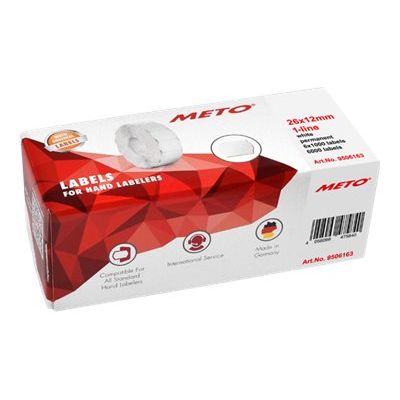 4058096475826-METO Proline - Boîte de 6 rouleaux de 1000 étiquettes enlevables - 26 x 12 mm - blanc - p-Angle gauche-0