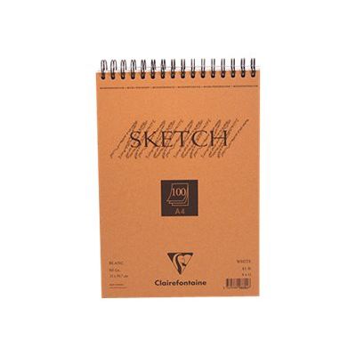 3329680966046-Clairefontaine Fine Arts - Bloc dessin croquis - 100 feuilles - A4 - 90 gr - blanc-Avant-0