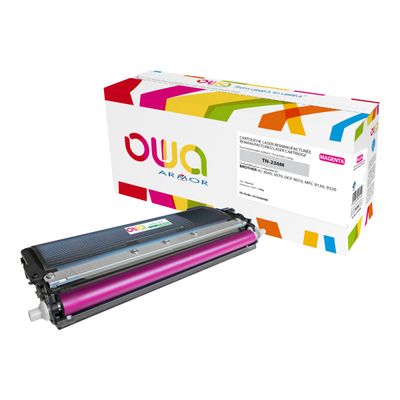 3112539607548-Cartouche laser compatible Brother TN230 - magenta - Owa K15349OW-Angle gauche-0
