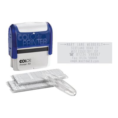 9004362394082-Colop - Tampon Printer 40 à faire soi-même - 6 lignes-Angle gauche-0