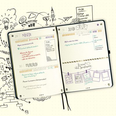 3147280191343-Agenda Oxford My Journal perpétuel - 2 jours par page - 15 x 21 cm - violet - Hamelin--6