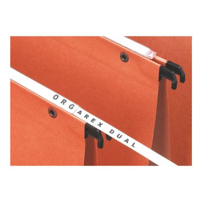 3249440216306-Esselte Dual - 25 Dossiers suspendus pour armoires - fond 50 mm - orange-Gros plan-2