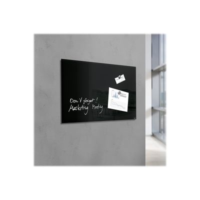 4004360887642-Sigel Artverum - Tableau magnétique en verre - 100 x 65 cm - noir-Angle gauche-5