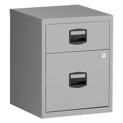 5020073191998-Caisson mobile métallique monobloc - H52 x L41 x P40 cm - 2 tiroirs - gris--0