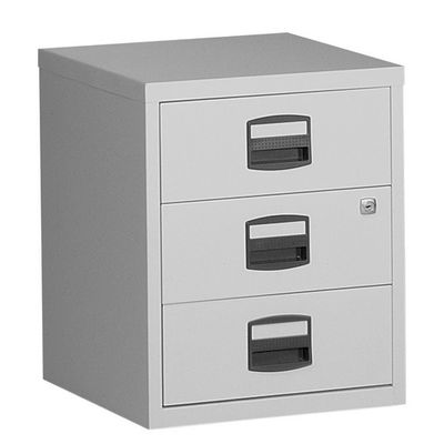 0000012120154-Caisson mobile métallique monobloc - H52 x L41 x P40 cm - 3 tiroirs - gris--0
