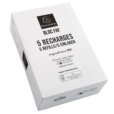 3130630122142-Exacompta L'Esprit Paris FAF N°4 - 5 Recharges pour bloc FAF - 21 x 13,5 cm - uni--1