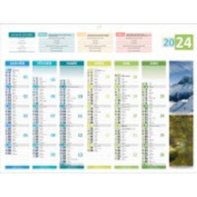 3592930026665-Bouchut 4 Saisons - Calendrier bancaire 6 mois par face - 32 x 42 cm--0