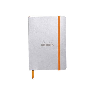 3037921173015-RHODIA Rhodiarama - Carnet souple A5 - 160 pages - ligné - argent-Avant-0