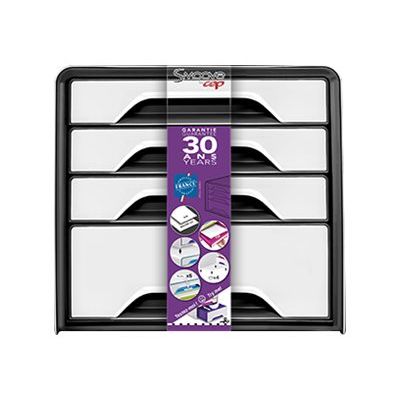 3462159012063-CEP Smoove - Module de classement 4 tiroirs - blanc/noir-Avant-5