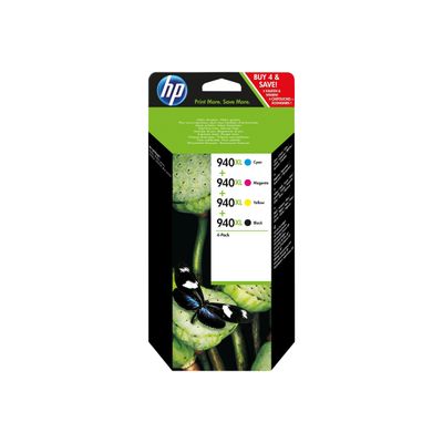 887111497345-HP 940XL - Pack de 4 - noir, cyan, magenta, jaune - cartouche d'encre originale-Avant-0
