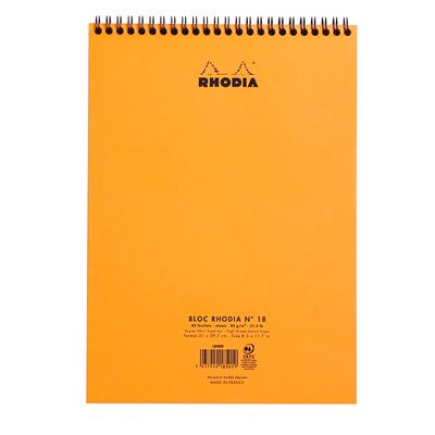 3037920185002-Rhodia - Bloc notes à spirale - A4 - 80 pages - petits carreaux--1