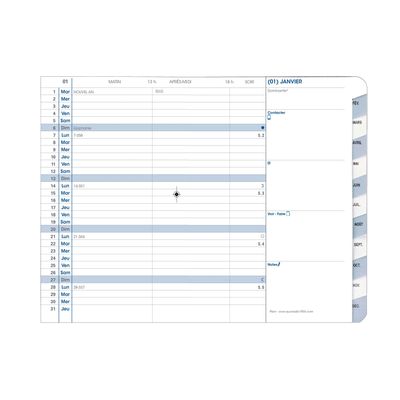 3371010129829-Agenda Impala Plain avec répertoire - 1 mois sur 1 page - 10 x 15 cm - disponible dans différentes cou--3