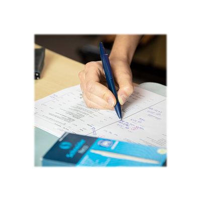4004675142795-Schneider Reco - Stylo à bille - pointe moyenne - encre bleue - corps bleu-Angle droit-3
