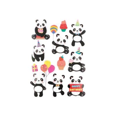 3532435179732-Graine Creative - Stickers panda - 11 pièces - 40 mm-Avant-0