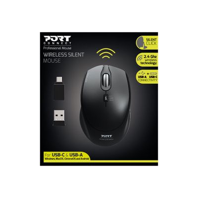 3567049007133-PORT DESIGNS - Souris sans fil - silencieuse - noir-Avant-3