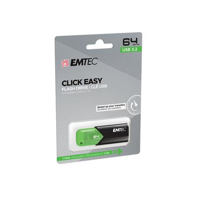 3126170173157-Emtec B110 Click Easy 3.2 - clé USB 3.2 - 64 Go - vert-Angle gauche-2
