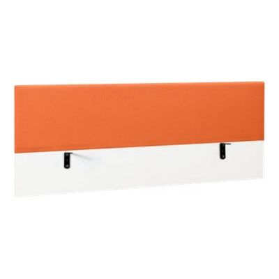 3483600495167-Écran de séparation pour bureau SUNDAY - L140 x H60 - tissu mandarine-Angle gauche-0