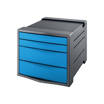 4049793026718-Esselte Vivida - Module de classement 4 tiroirs - bleu-Angle droit-0