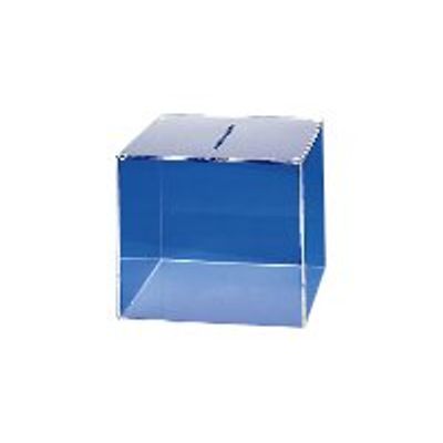 3660412026721-Promocome - Urne de comptoir élémentaire - couvercle amovible - 21 x 21 x 21 cm - incolore-Angle droit-0