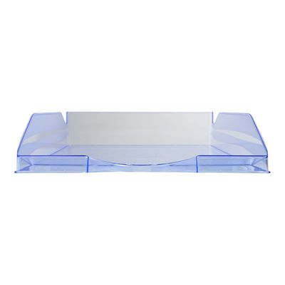 2012349308523-Exacompta Ecotray - Corbeille à courrier bleu glacé translucide-Avant-0