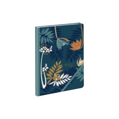 3700368755815-Cahier Notebook/Bullet Journal 17 x 22 cm - 224 pages - Blue Art Jardin d'hiver - flower-Angle gauche-0