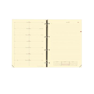 3371010119103-Recharge pour organiseur Timer 29 Notes - 1 semaine sur 2 pages - 21 x 29,7 cm - papier ivoire - Quo Va--0