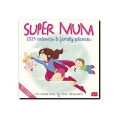 8051128759303-Legami Special Edition - Calendrier illustré mensuel - 2024 - 30 x 29 cm - super maman-Avant-0