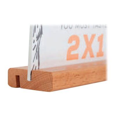 3660412028145-Promocome - Socle double face pour affiche A4 - bois foncé-Gros plan-0