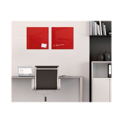 4004360887703-Sigel Artverum - Tableau magnétique en verre - 48 x 48 cm - rouge-Avant-4