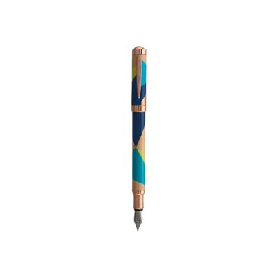 3219918242700-Enzo Varini Palazzo Scandinavo - Stylo plume - bleu rose-Angle gauche-0