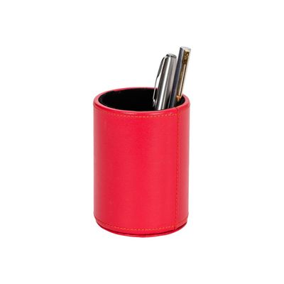 3338805002613-Quo Vadis Satiny - Pot à crayons - 7,5 x 10 cm - peau de vache - rouge-Avant-0